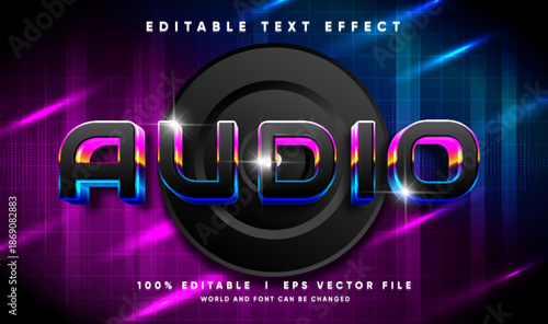 audio vector text effect with modern style