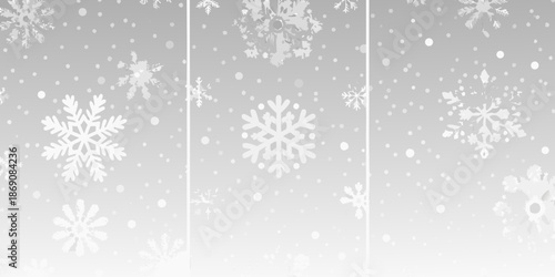 Abstract winter background with delicate white snowflakes on a gradient surface