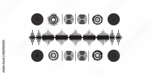 Visualizing sound a graphic representation of audio waves and vinyl records