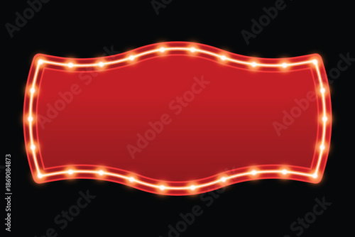 Retro themed box, with light strip on the edge, and bright light bulbs at every distance.