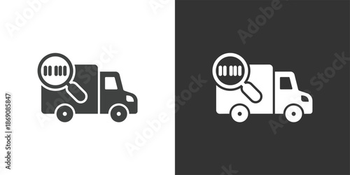 Delivery Barcode Tracking icon. Solid glyph series icon