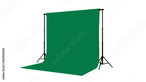 A green screen setup for photography and videography applications