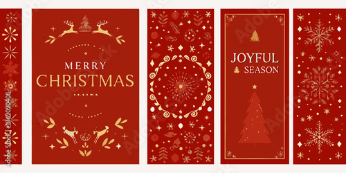 Festive christmas card designs featuring reindeer trees and seasonal greetings