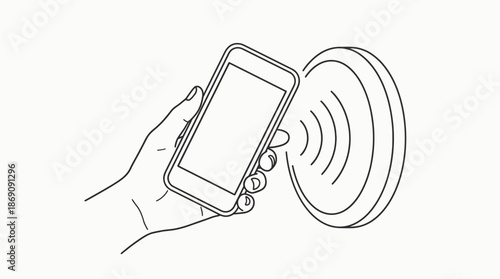 Hand holding smartphone above a wireless charging pad illustrating inductive charging technology