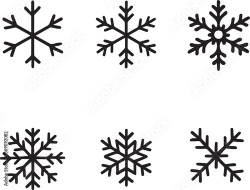 set of vector snowflakes art illustrator