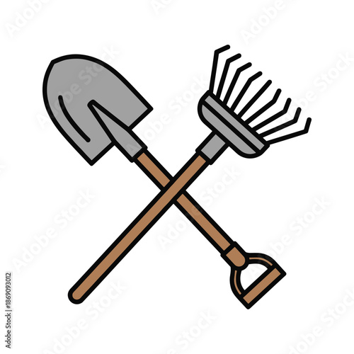 Crossed garden tools Vector