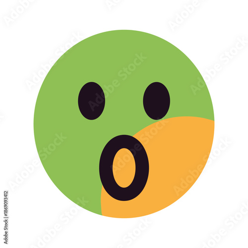 Green face expressing surprise Vector