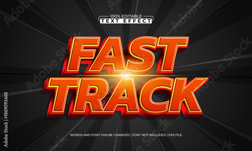 Fast Track Editable Text Effect – Fast Racing Bold Typography for Logo, Poster, and Title
