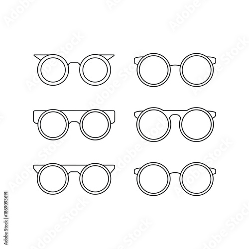 Collection of different eyeglasses frames design
