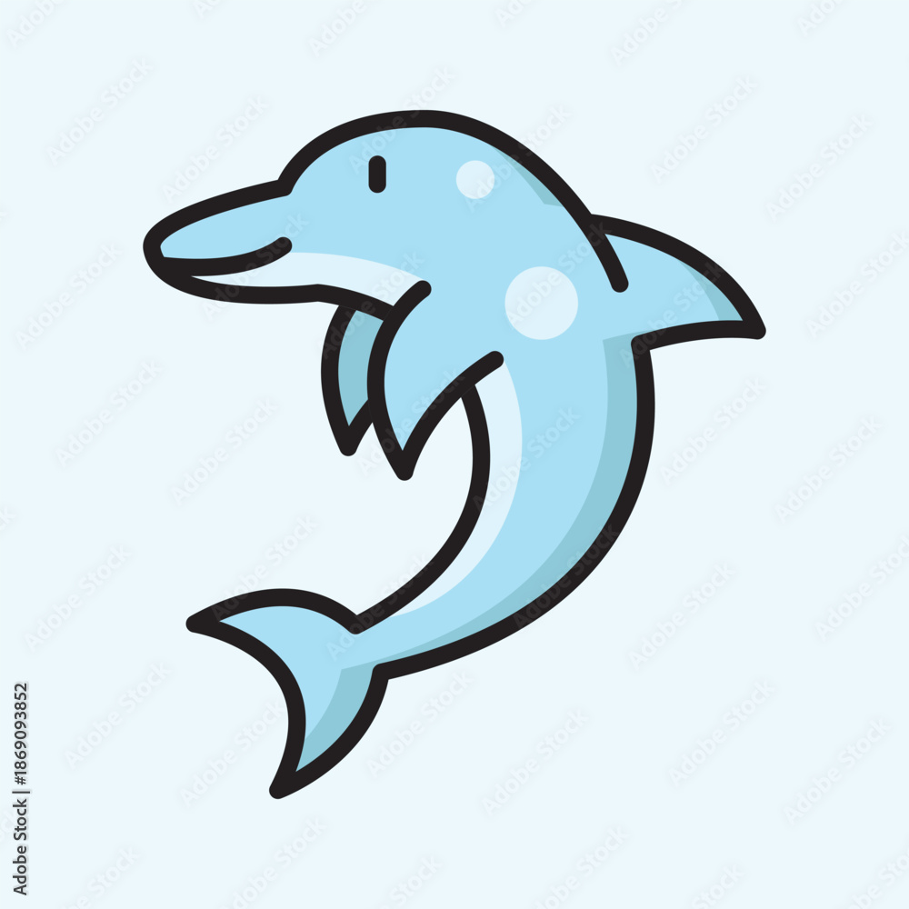 Naklejka premium Fill Icon of an dolphin