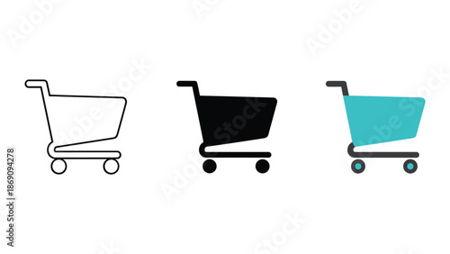 Shopping cart icons set