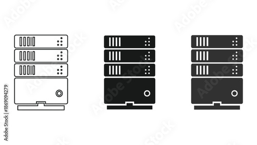 Server rack illustration set