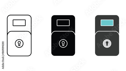Set of simple safe icon in different color