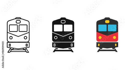 Different styles of train illustration