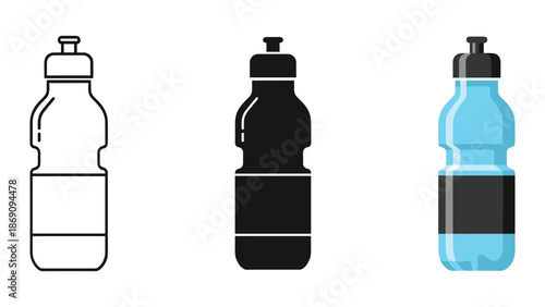 Three water bottles in different styles