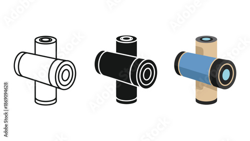 Three pipe fittings in different styles