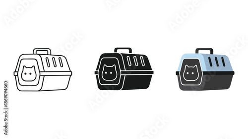 Cat carrier illustration set