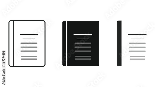 Simple line icons representing books and documents