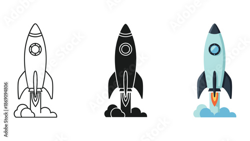 Rockets with different styles and colors