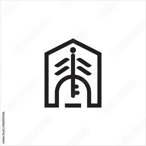 Modern Eco Real Estate Line Logo