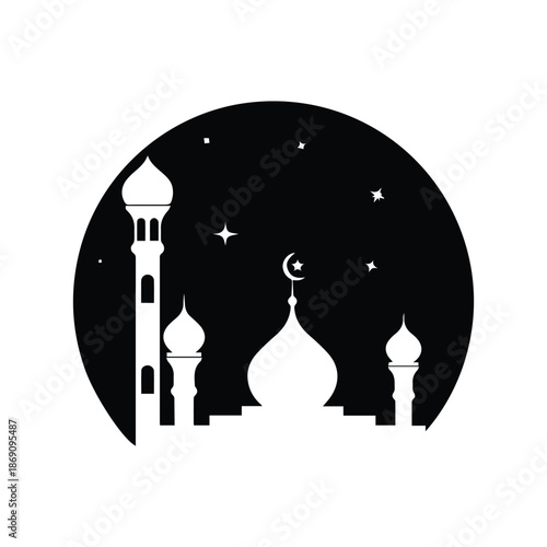 islamic mosque logo vector icon template