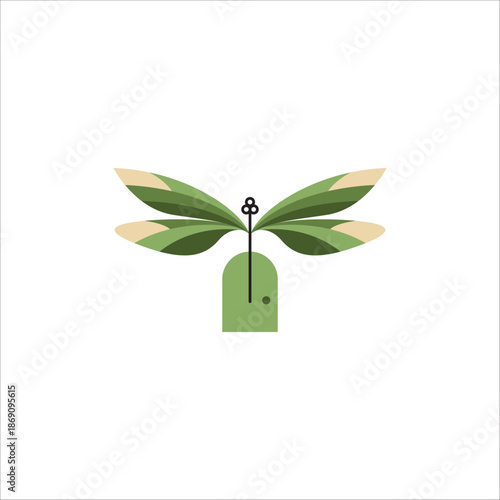 Green Real Estate Leaf Door Logo