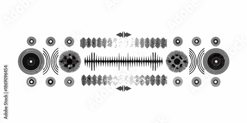 Abstract representation of audio waves equalizer and sound visualization