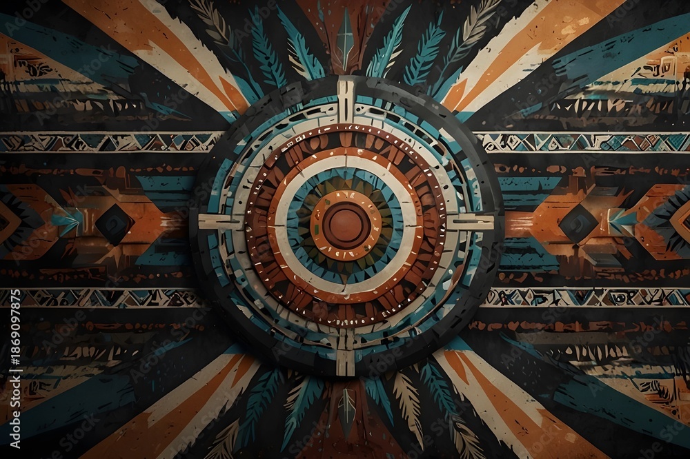 Fototapeta premium Contemporary indigenous-inspired background, professional layout