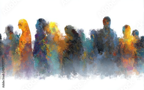 Abstract Crowd in Colorful Artistic Style Representation