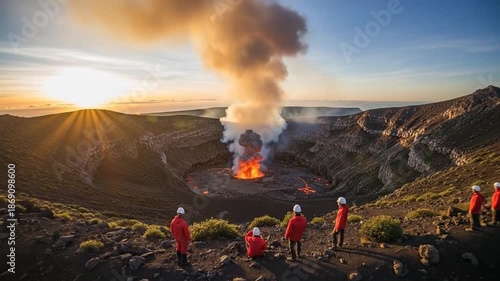 Wallpaper Mural Scientists Observe Active Volcano Eruption at Sunrise. Torontodigital.ca