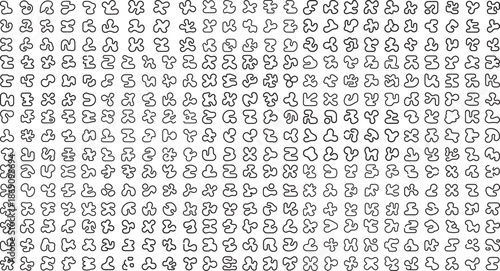 Seamless pattern of cute cartoon bears in various playful poses on white background
