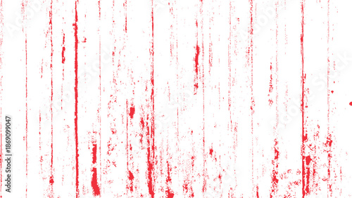 Red streaks on white background  abstract texture with vertical red lines and splatters