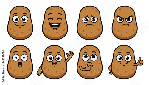 Set of eight cartoon cheese slice characters displaying various emotions like happiness sadness anger confusion and excitement food happy angry excited confused laughing crying