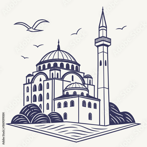 silhouette of mosque