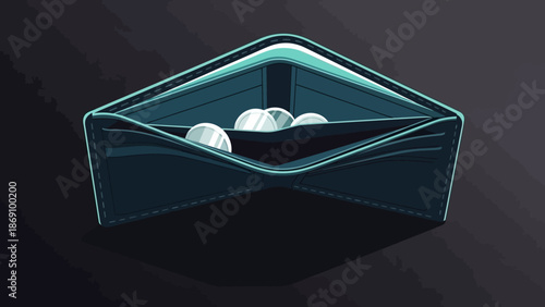 An open envelope containing three eggs on a dark background viewed from above