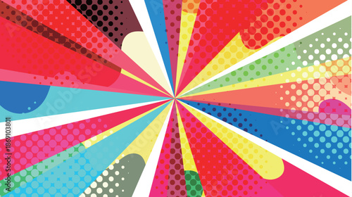 太陽　スクリーントーン　網点　カラフル　背景