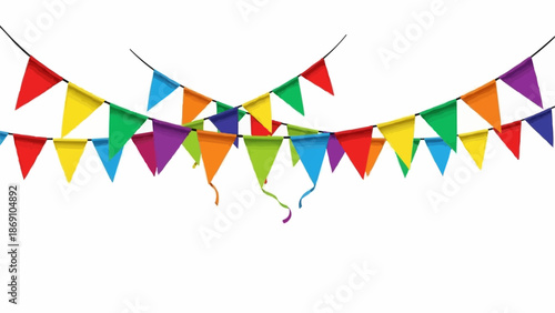 Colorful Triangle Party Bunting Flags Hanging Decoration.