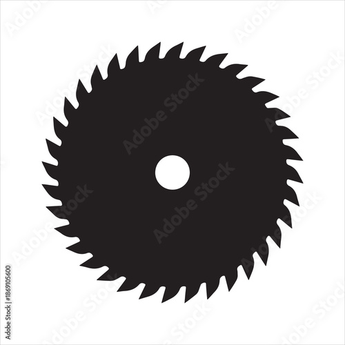 Saw blade silhouette, Circular Saw Blade Silhouette vector illustration 