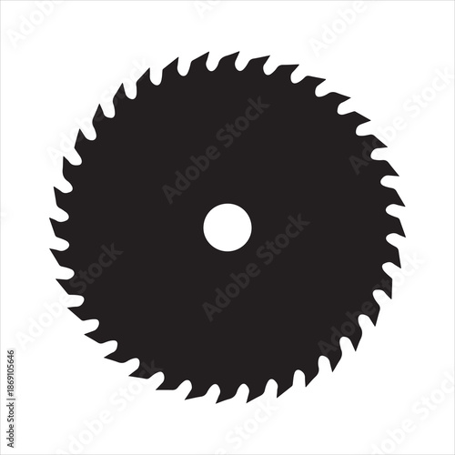 Saw blade silhouette, Circular Saw Blade Silhouette vector illustration 