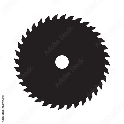Saw blade silhouette, Circular Saw Blade Silhouette vector illustration 
