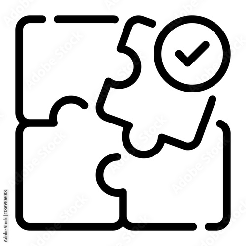 puzzle line icon