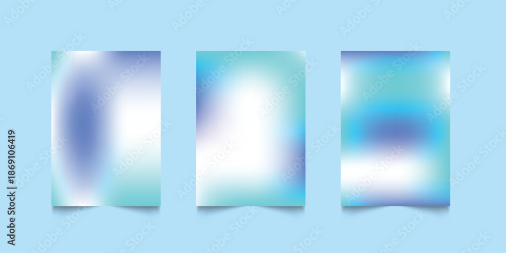 Fototapeta premium Set of gradient backgrounds with grainy texture. For covers, wallpapers, branding, business cards, social media and other projects. 