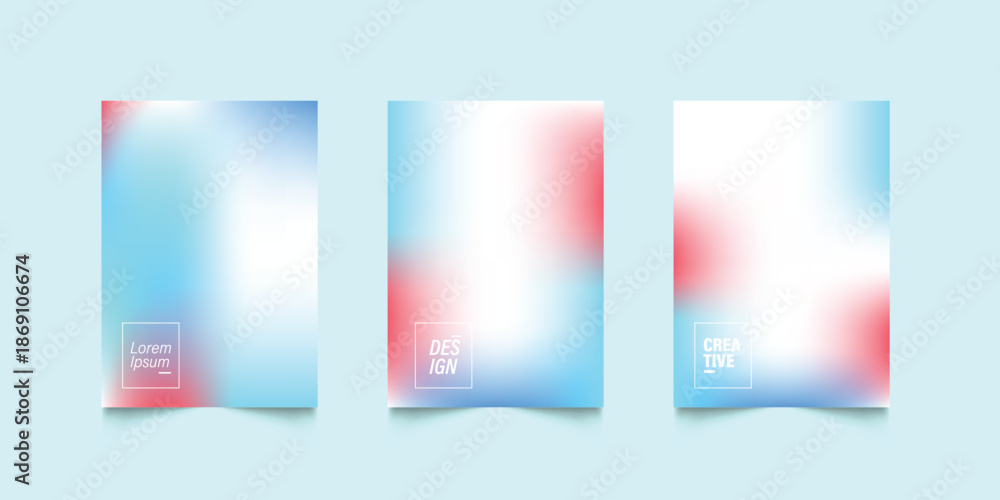 Naklejka premium Set of gradient backgrounds with grainy texture. For covers, wallpapers, branding, business cards, social media and other projects.