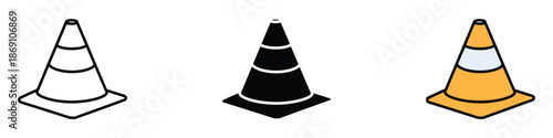 Traffic Cone icon vector. road construction and warning sign symbol. vector illustration.