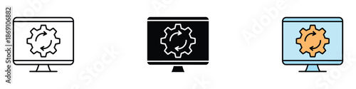 System update icon vector. synchronization symbol. vector illustration.