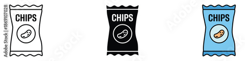 Crispy Chips icon vector. snack packaging symbol. vector illustration.