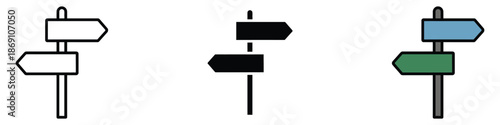 Directions icon vector. multiple paths and decision making symbol. vector illustration.