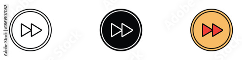 Fast forward icon vector. multimedia players and user interfaces symbol. vector illustration.