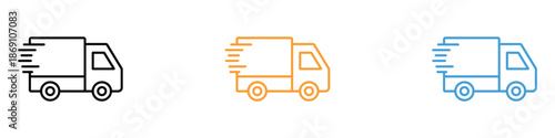 Fast shipping delivery truck icon vector. rapid shipping and logistic services symbol. vector illustration.