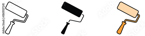 Paint roller icon vector. painting, renovation, home improvement symbol. vector illustration.